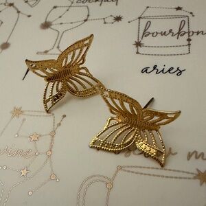 Vintage gold butterfly cutout statement stud earrings